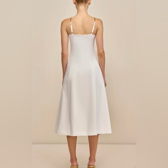 Cult Gaia White Midi Dress with Gold Accents - Picture 3 of 5